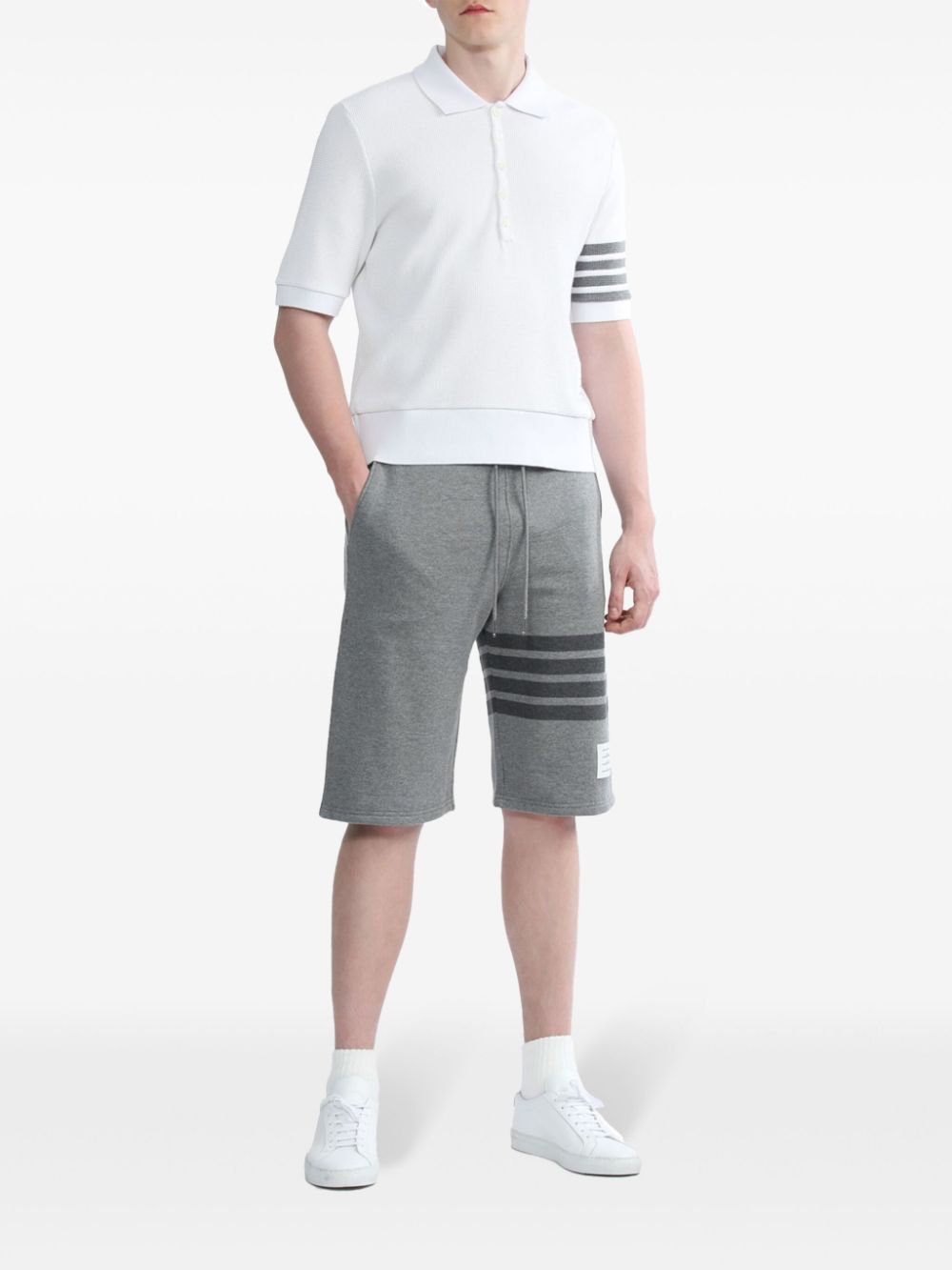 Thom Browne cotton striped track shorts - Grey