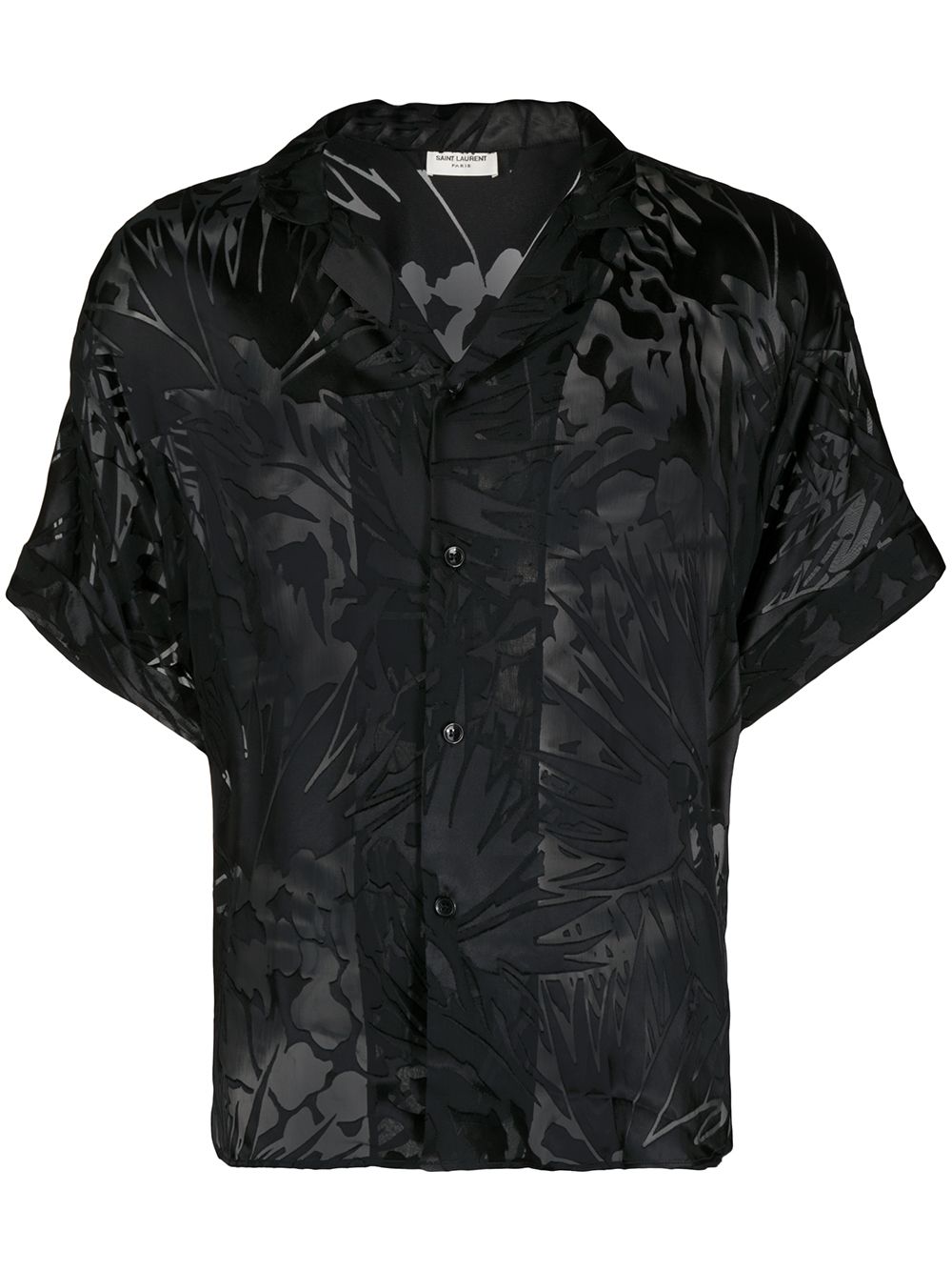 SAINT LAURENT JUNGLE-MOTIF SHEER SHIRT