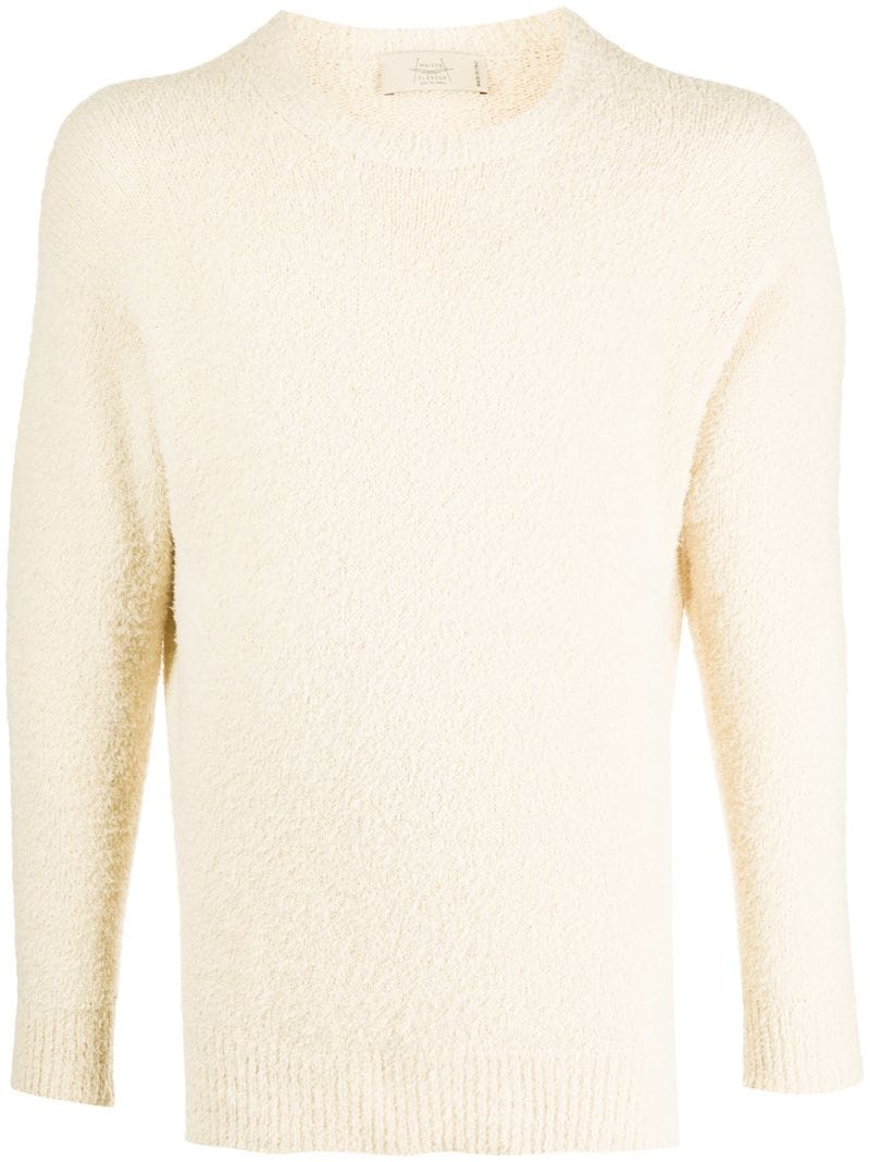 Maison Flaneur Long-sleeve Fitted Jumper In Neutrals