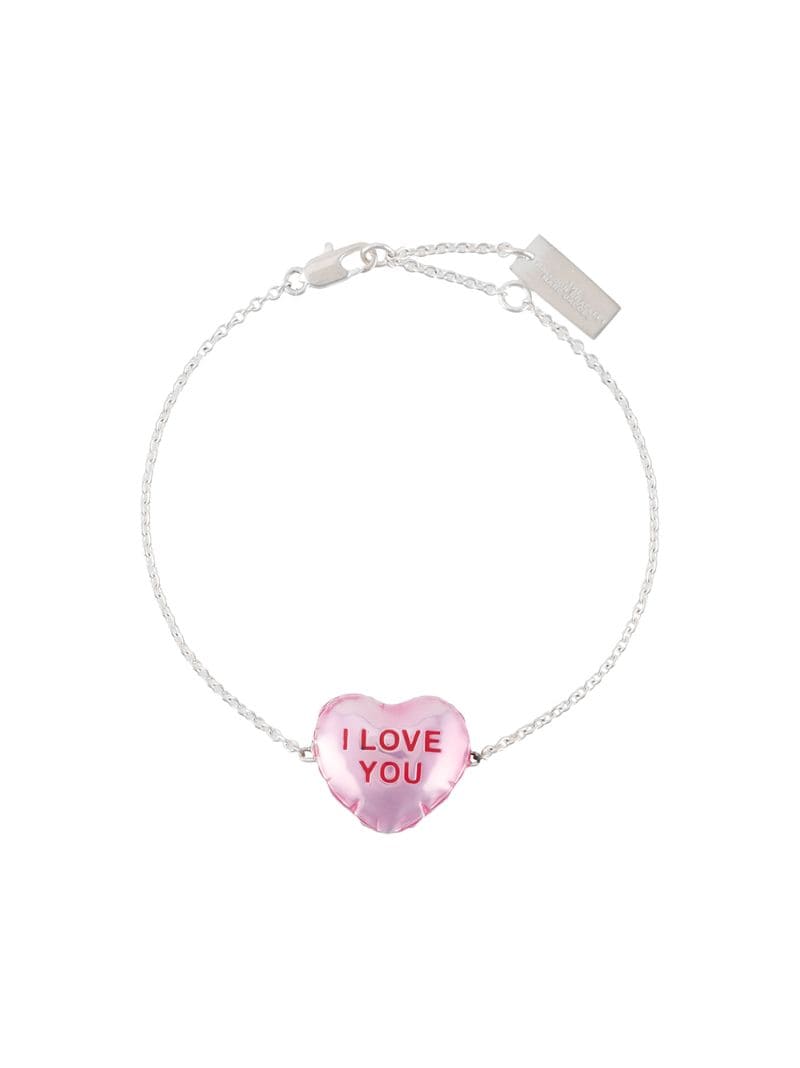 Marc Jacobs Loveheart Charm Bracelet In Silver