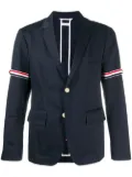 Thom Browne unconstructed grosgrain armband sport coat - Blue