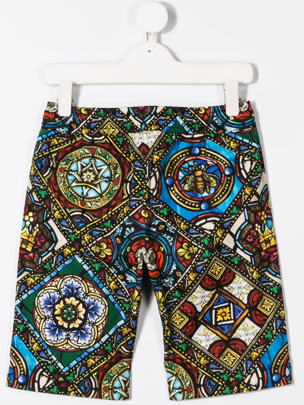 Shop Dolce & Gabbana Stained Glass Window-print Shorts In Black