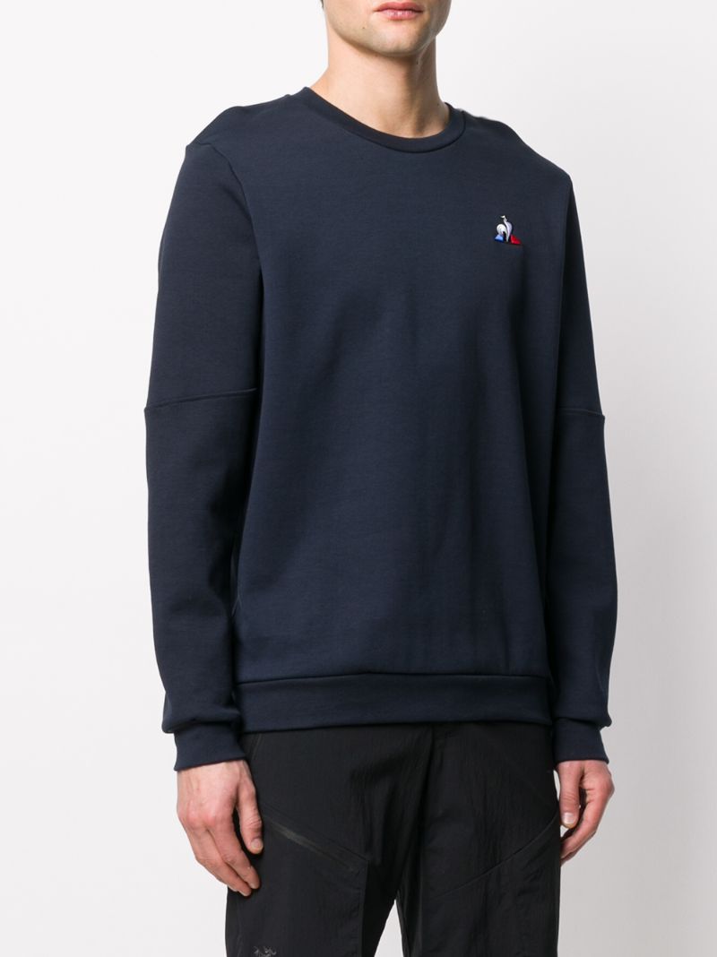 Shop Le Coq Sportif Embroidered Sweatshirt In Blue