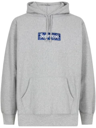 Supreme grey hoodie red box logo sale