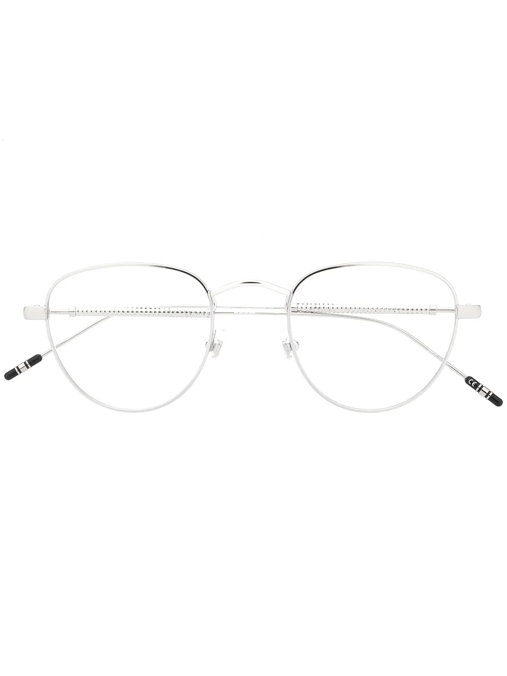 

Montblanc lentes con armazón redonda con efecto pulido - Plateado