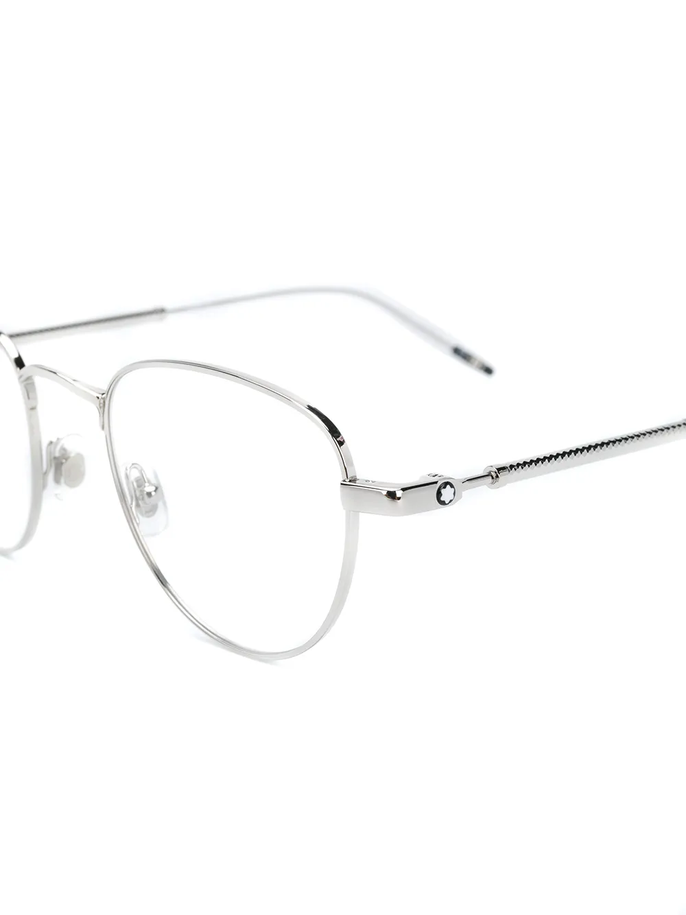  Montblanc Runde Brille Mit Glanz Finish   Silber 