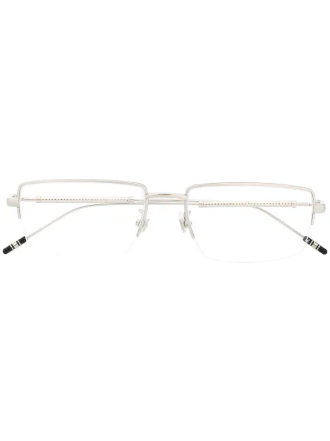 Montblanc polished square-frame glasses