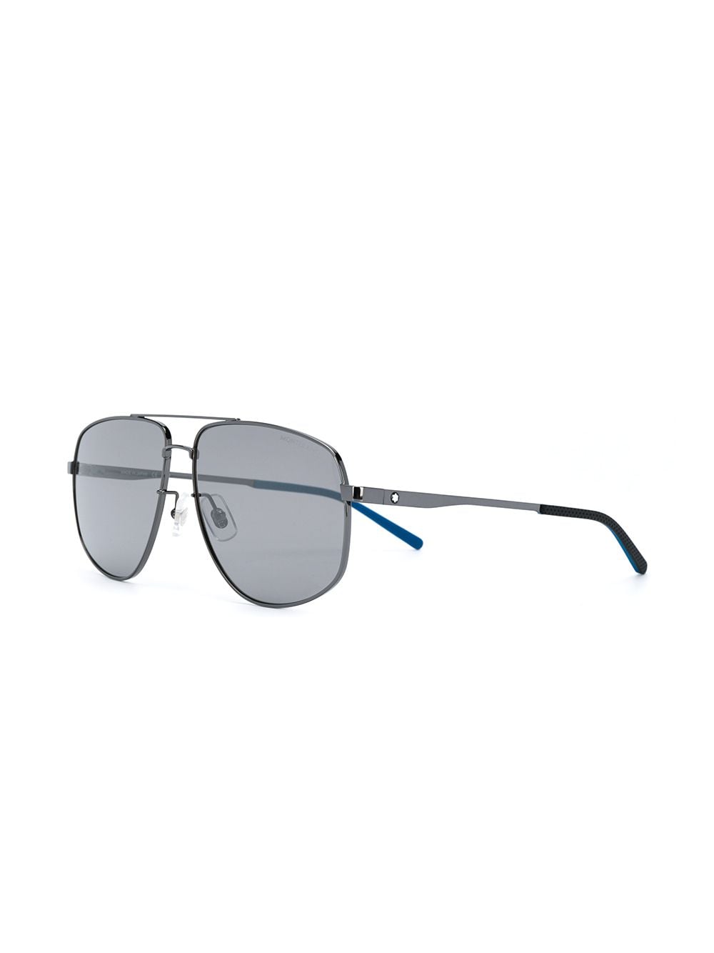 montblanc matte pilot-frame sunglasses - silver