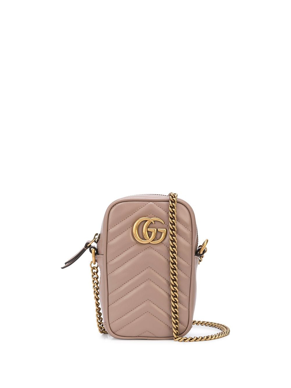 Gucci Logo Plaque Matelassé Crossbody Bag In Neutrals