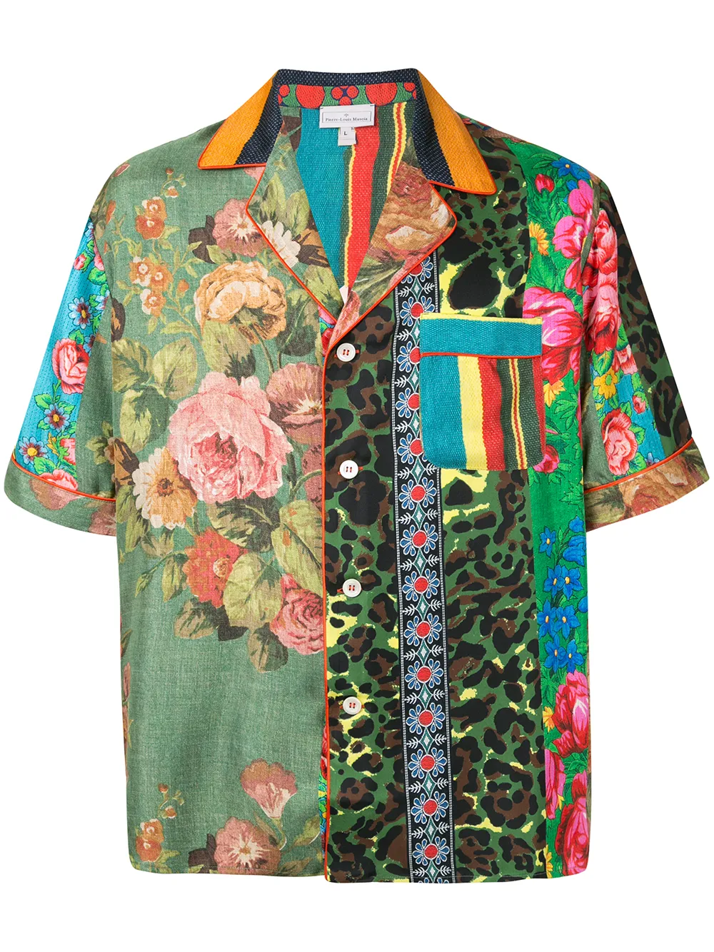 Pierre-Louis Mascia patchwork print shortsleeved shirt Pierre-Louis Mascia patchwork print shortsleeved shirt