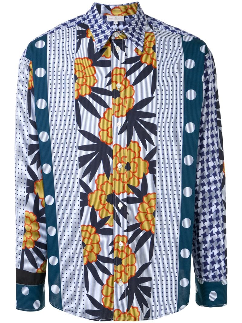 Pierre-louis Mascia Multi-print Oversized Shirt In Blue