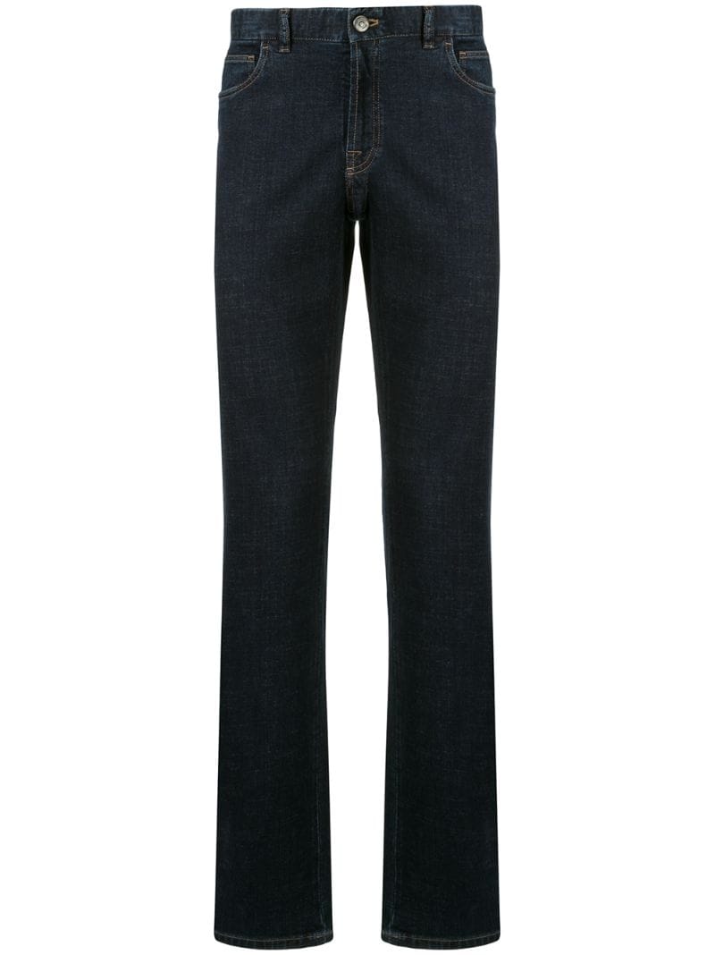 Brioni Gerade Jeans Mit Hohem Bund In Blue