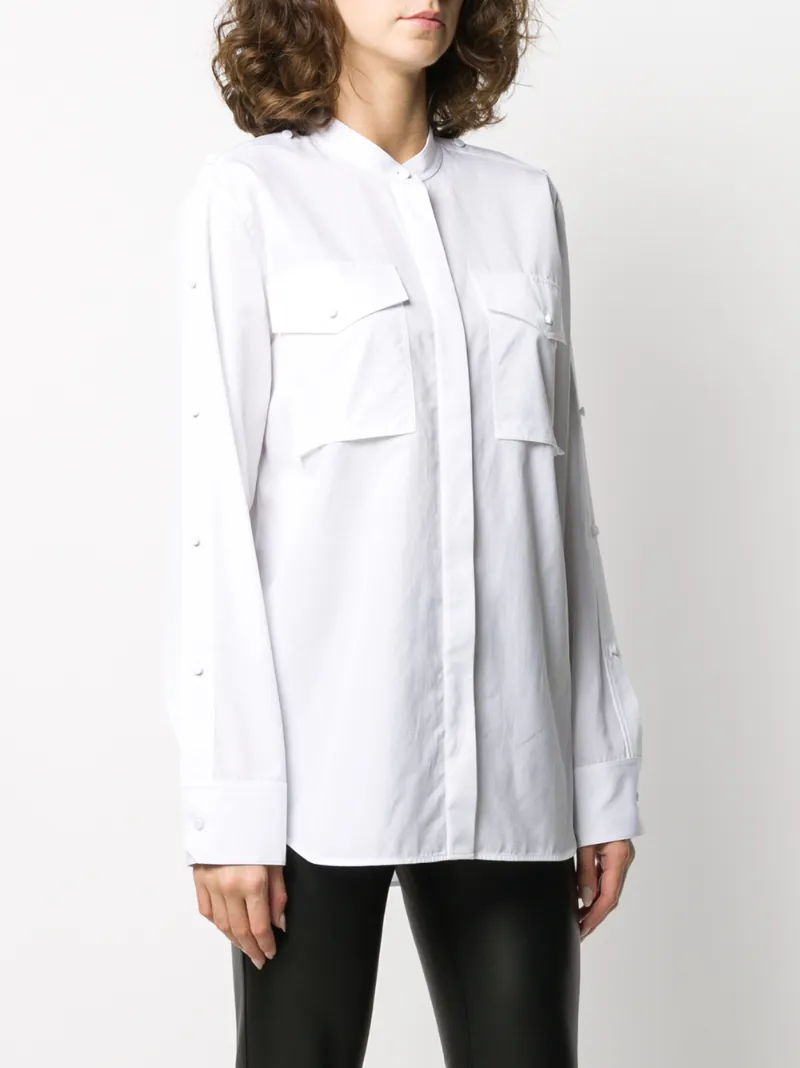 Helmut Lang Buttoned Long In White