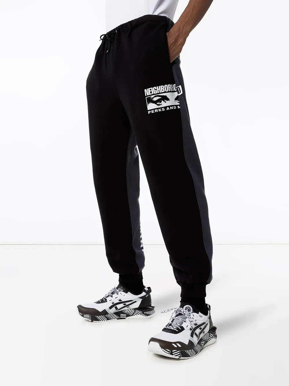 Neighborhood Joggingbroek met logoprint - Zwart