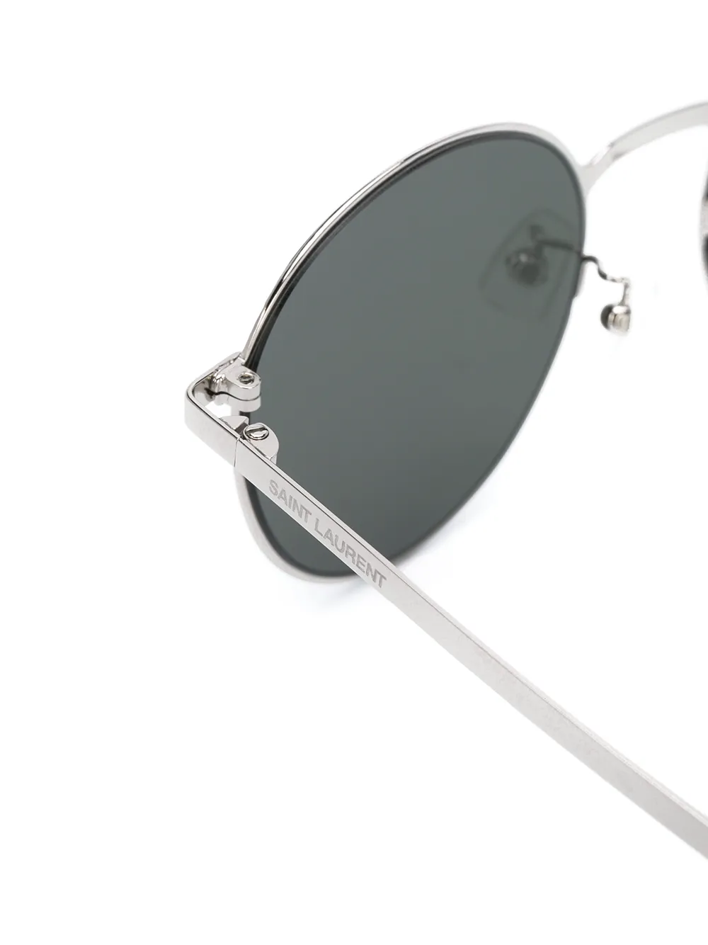 Saint Laurent Eyewear Zonnebril met rond piloten montuur Zilver