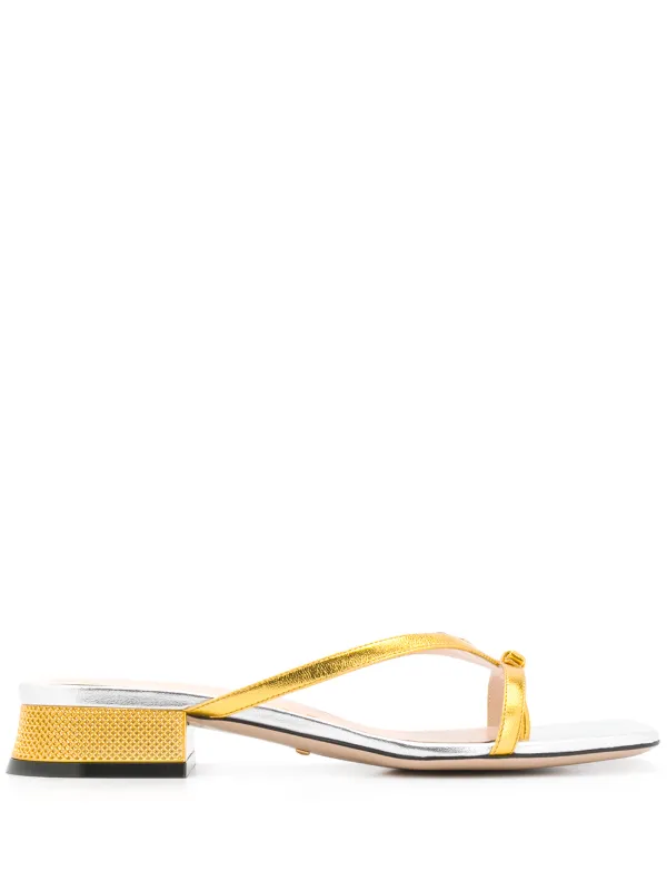gucci flip flops gold