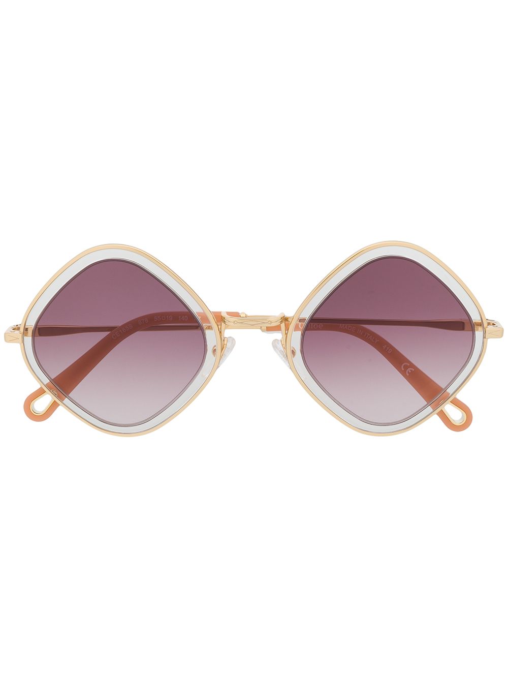 Chloé Oversized Frame Tinted Sunglasses In 金色