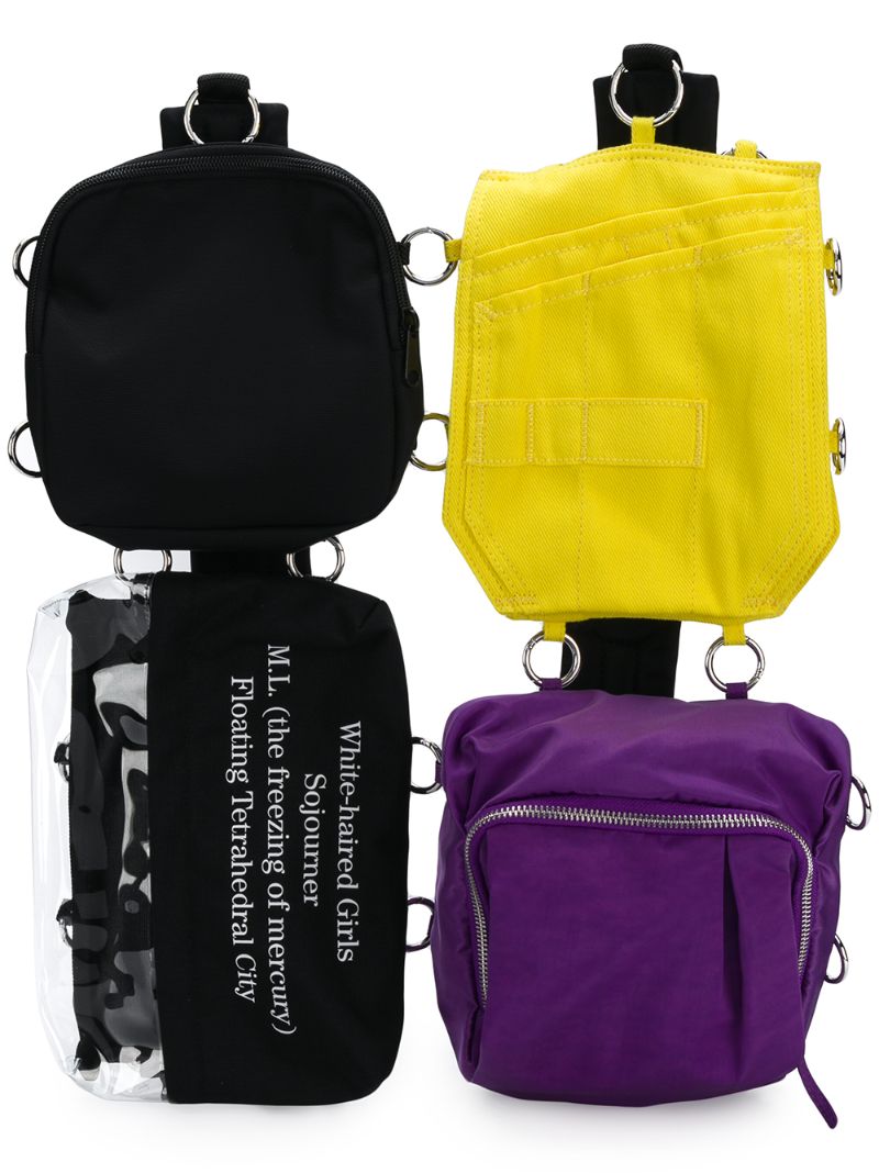 Shop Raf Simons X Eastpack Loop Quote Pocket Bag In Black ,yellow