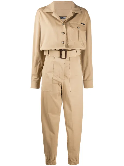 Dolce & Gabbana logo patch belted boiler suit