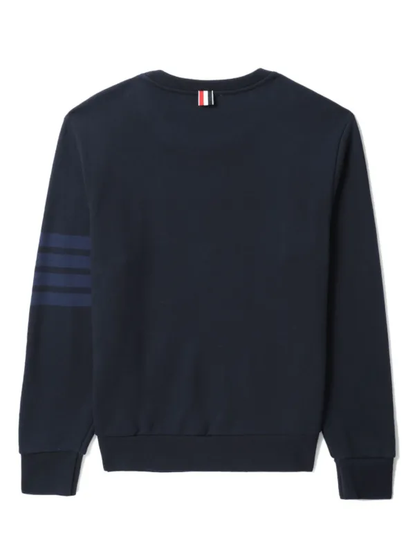 Thom Browne Felpa Con Dettaglio a 4 Righe e Girocollo | Blu