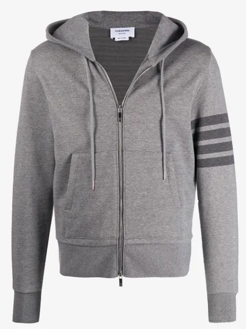 Thom Browne 4-Bar stripe zip-up hoodie