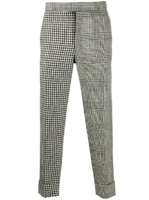 mens checkered skinny chinos