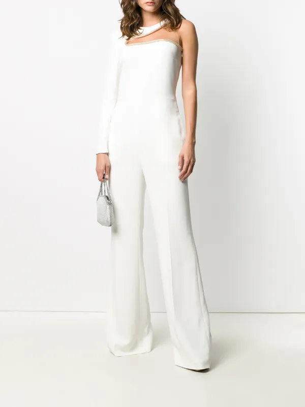 White metallic jumpsuit clearance