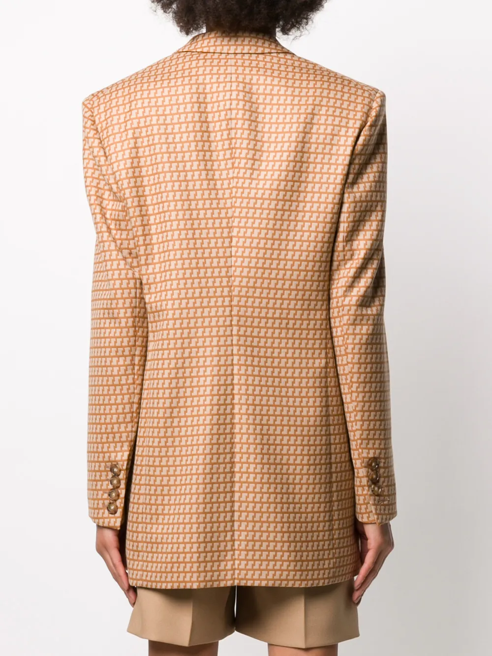 Stella Mccartney Abstract Pattern Single-breasted Blazer In Orange