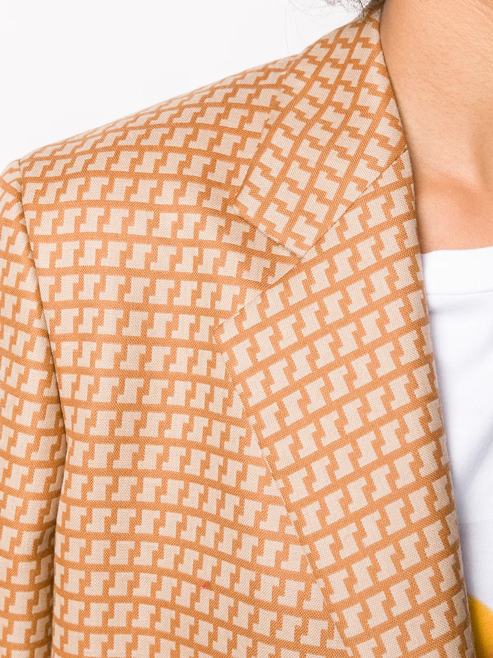 Stella Mccartney Abstract Pattern Single-breasted Blazer In Orange