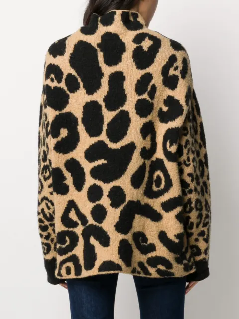 stella mccartney leopard print jumper