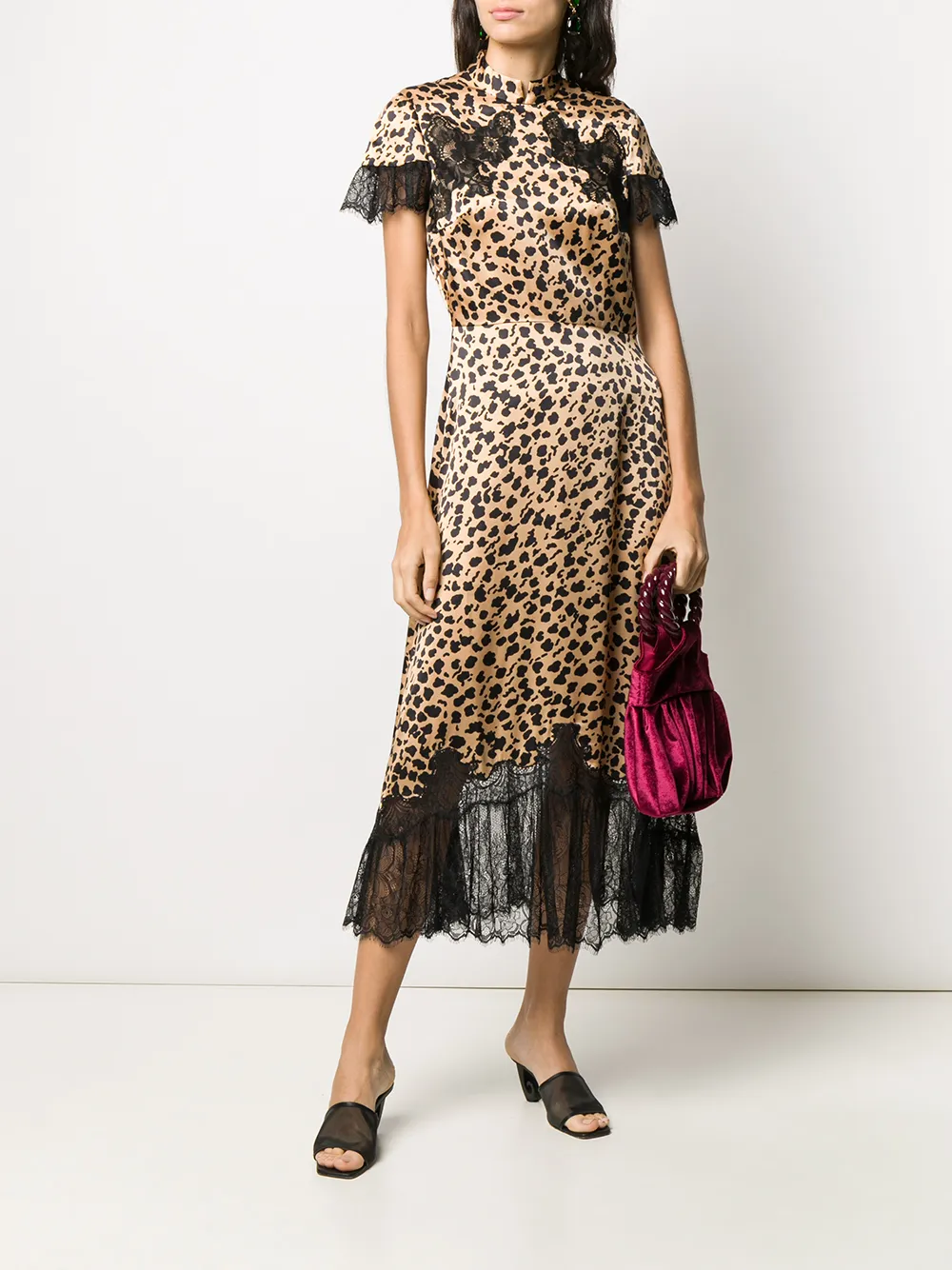 Saloni Jurk met luipaardprint - Beige