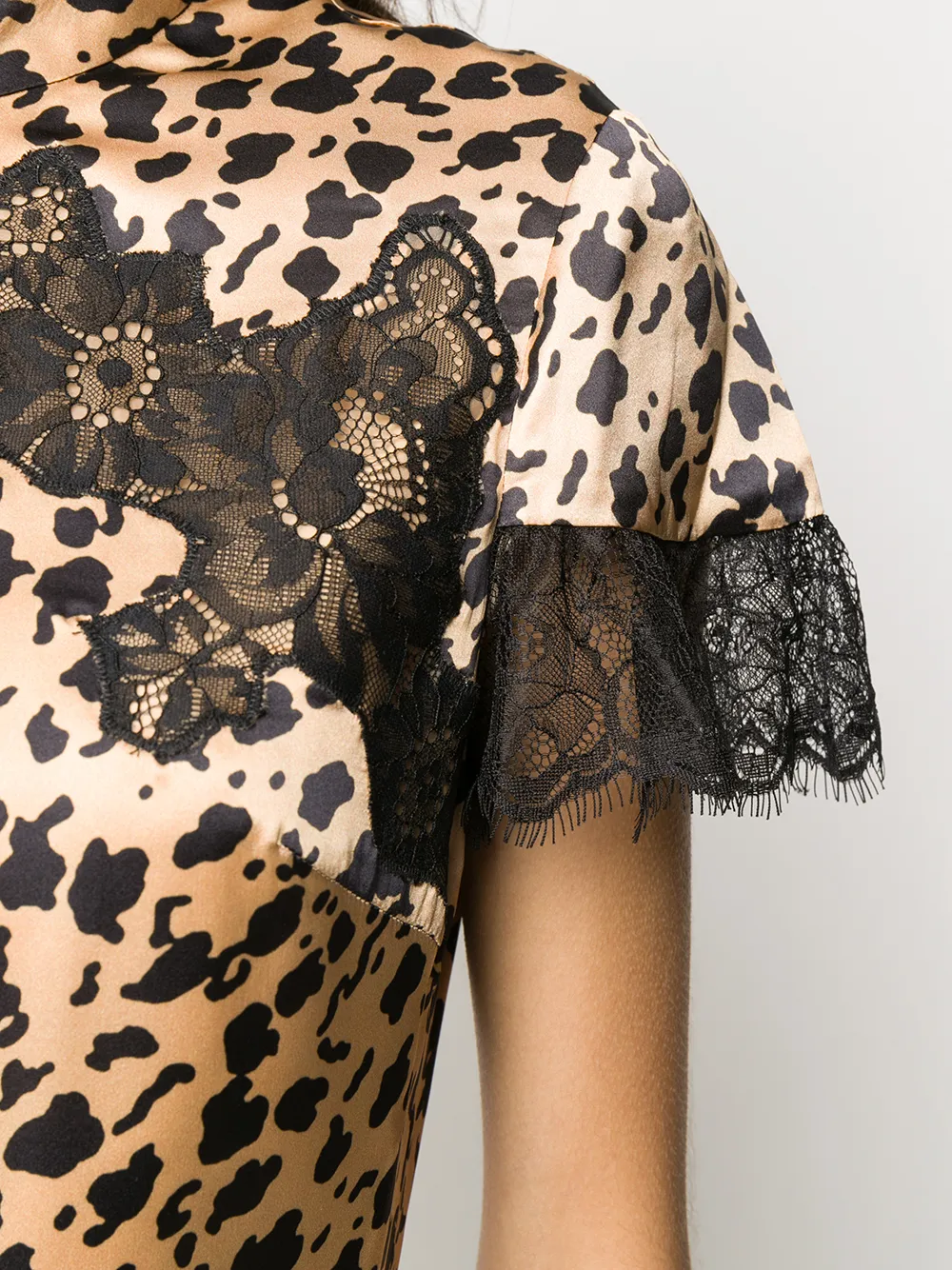Saloni Jurk met luipaardprint Beige