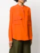 Stella McCartney band-collar long-sleeve silk shirt