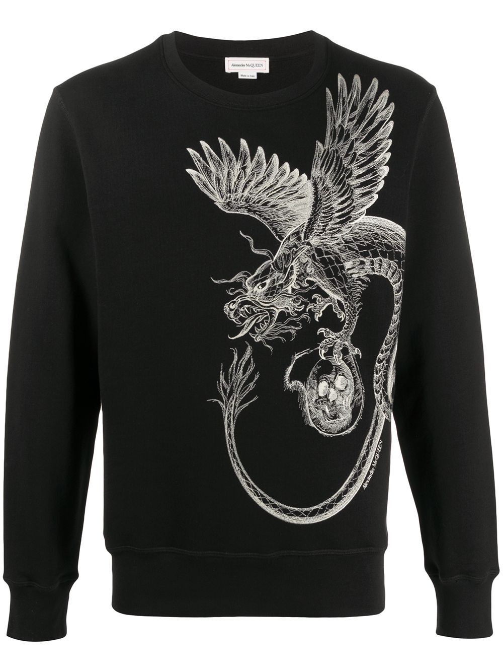 Shop Alexander Mcqueen Dragon Print Sweatshirt In Black