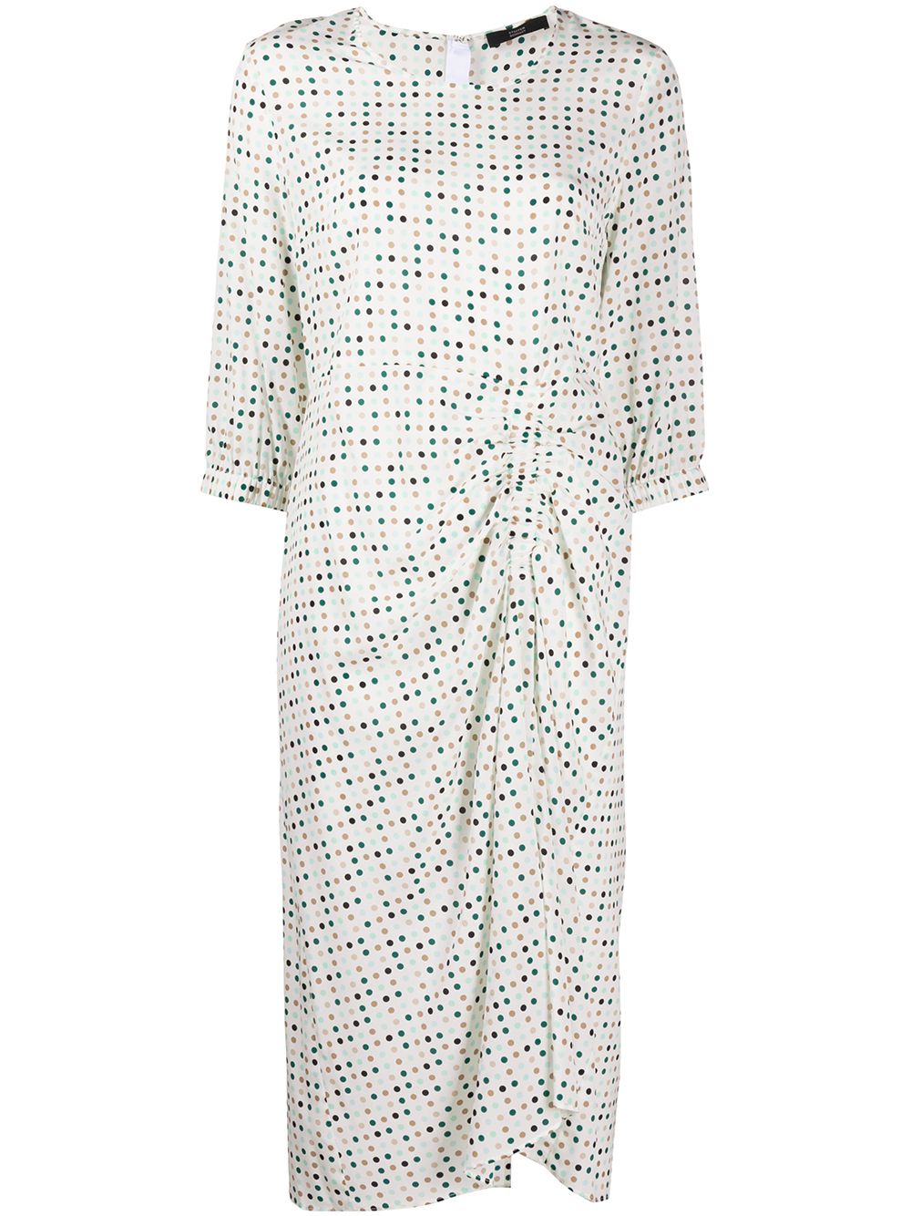 Shop Steffen Schraut Polka-dot Print Draped Dress In White