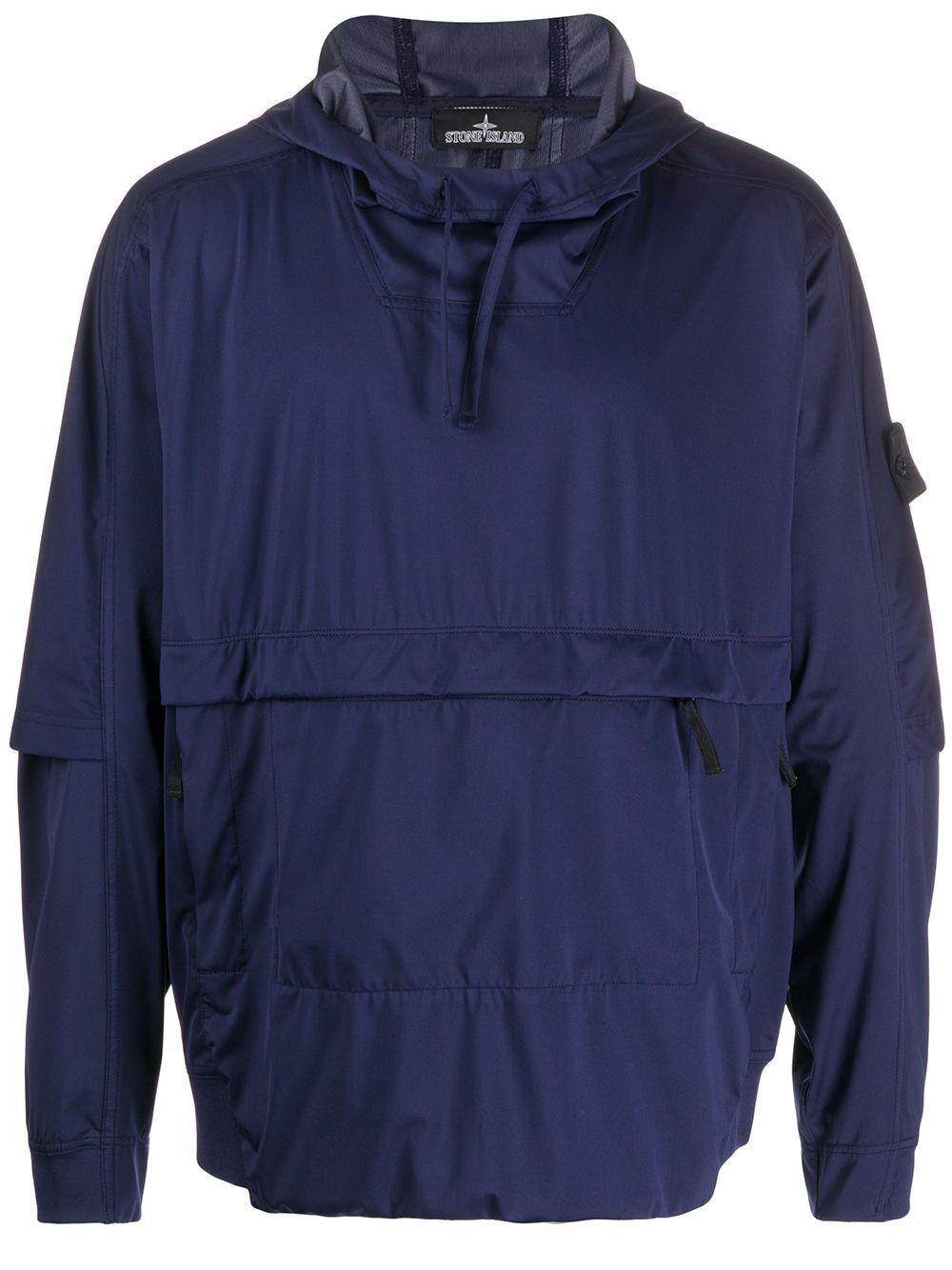 Stone Island Shadow Project Hooded Sports Jacket In Blue