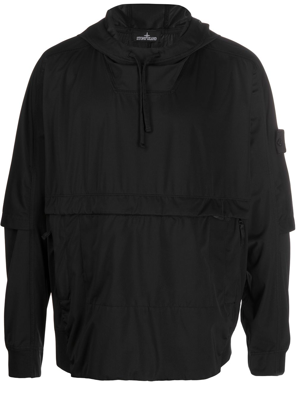 Stone Island Shadow Project Hooded Windbreaker Jacket In 黑色