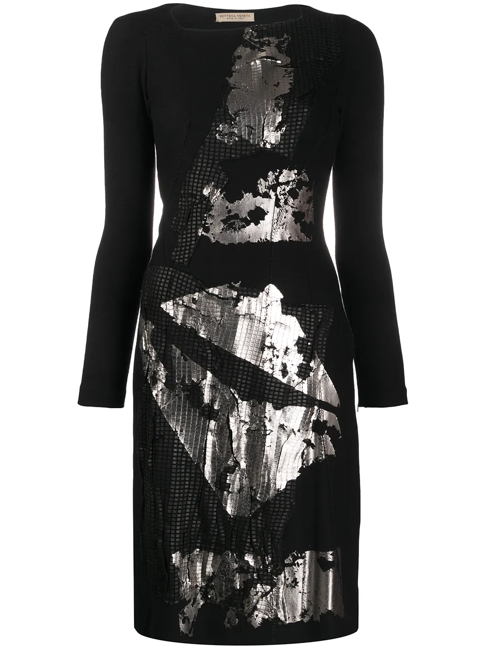 Click to view more detailed imagery on our partner's website Bottega Veneta Mirror Effect Long-sleeved Dress In Black