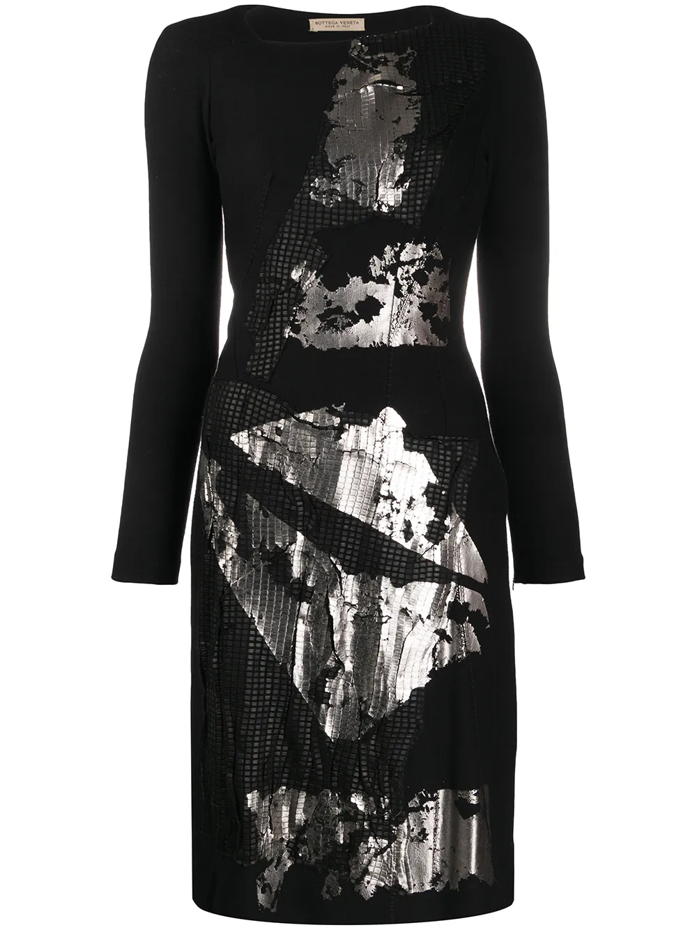 Image 1 of Bottega Veneta Pre-Owned mirror effect long-sleeved dress