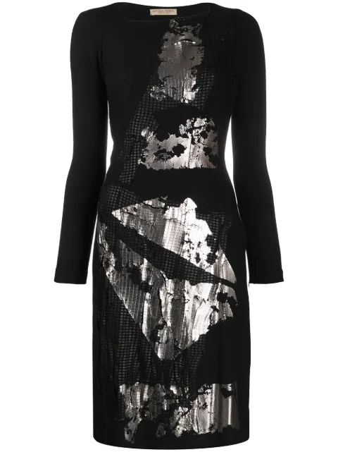 Bottega Veneta Pre-Owned mirror effect long-sleeved dress