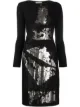 Image 1 of Bottega Veneta Pre-Owned mirror effect long-sleeved dress