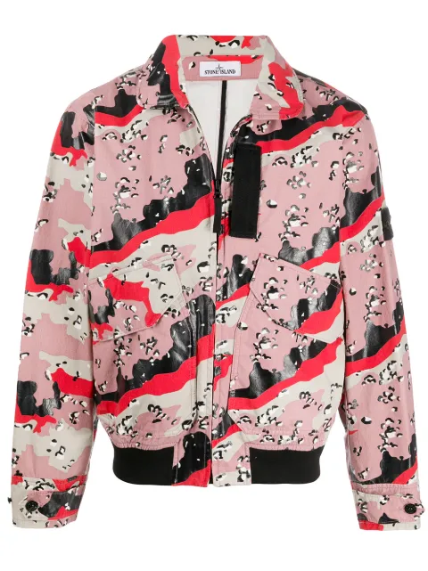 Stone Island chamarra con estampado abstracto