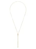 Boucheron 18kt yellow, white and red gold Quatre mini tie diamond and white ceramic necklace