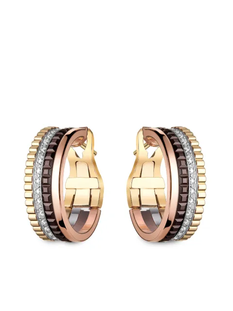 Boucheron "arracadas Quatre Classic en oro amarillo, blanco y rosa de 18kt con diamante"