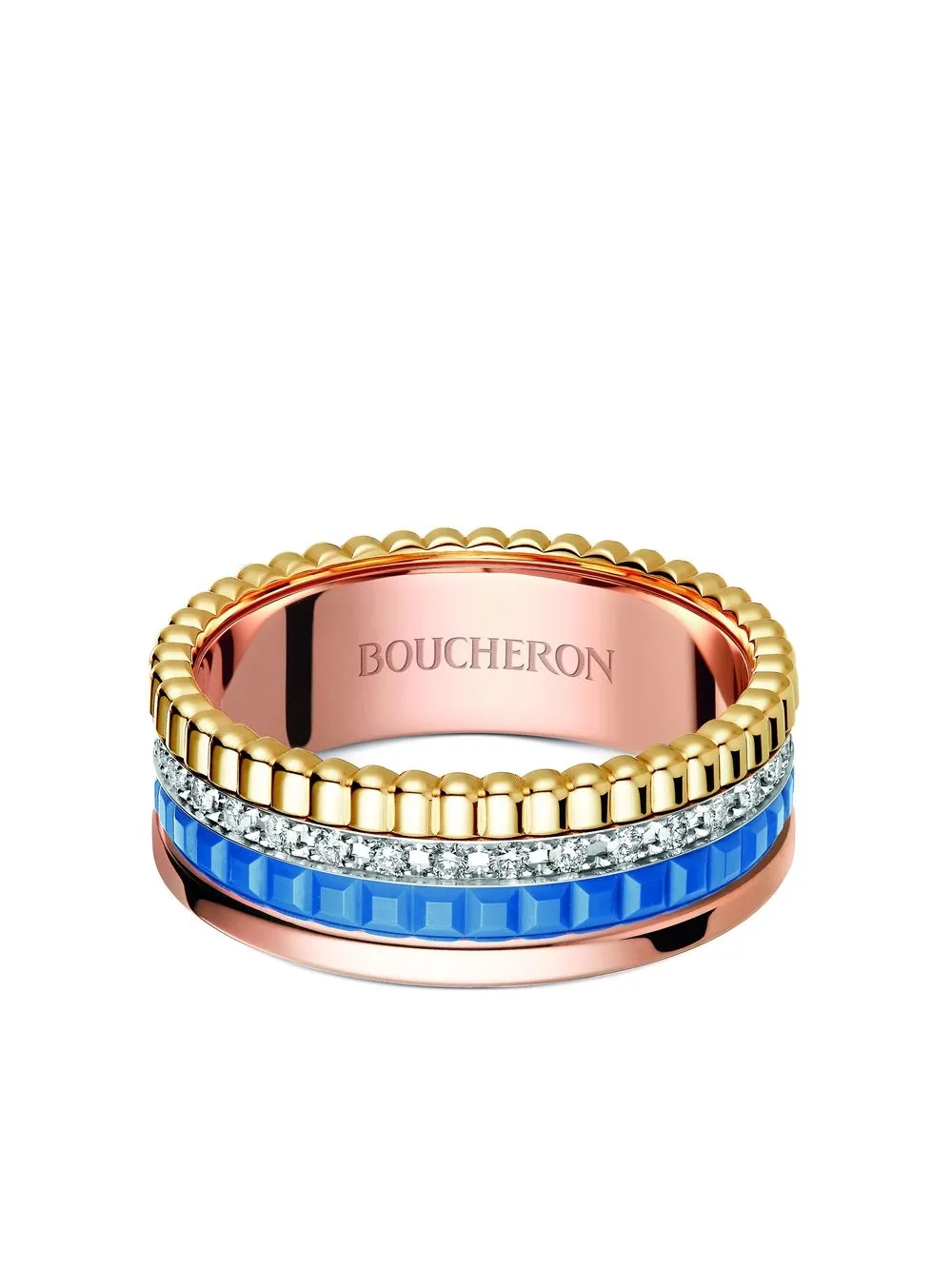Image 1 of Boucheron 18kt yellow and rose gold Quatre Blue Edition diamond small ring