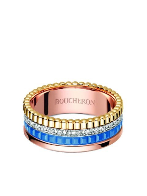Boucheron 18kt yellow and rose gold Quatre Blue Edition diamond small ring