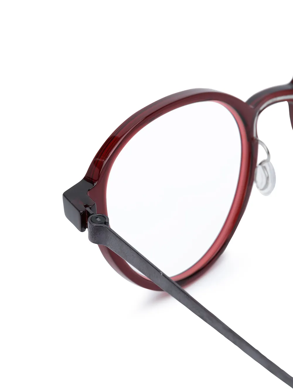  Lindberg Brille Mit Rundem Gestell   Rot 