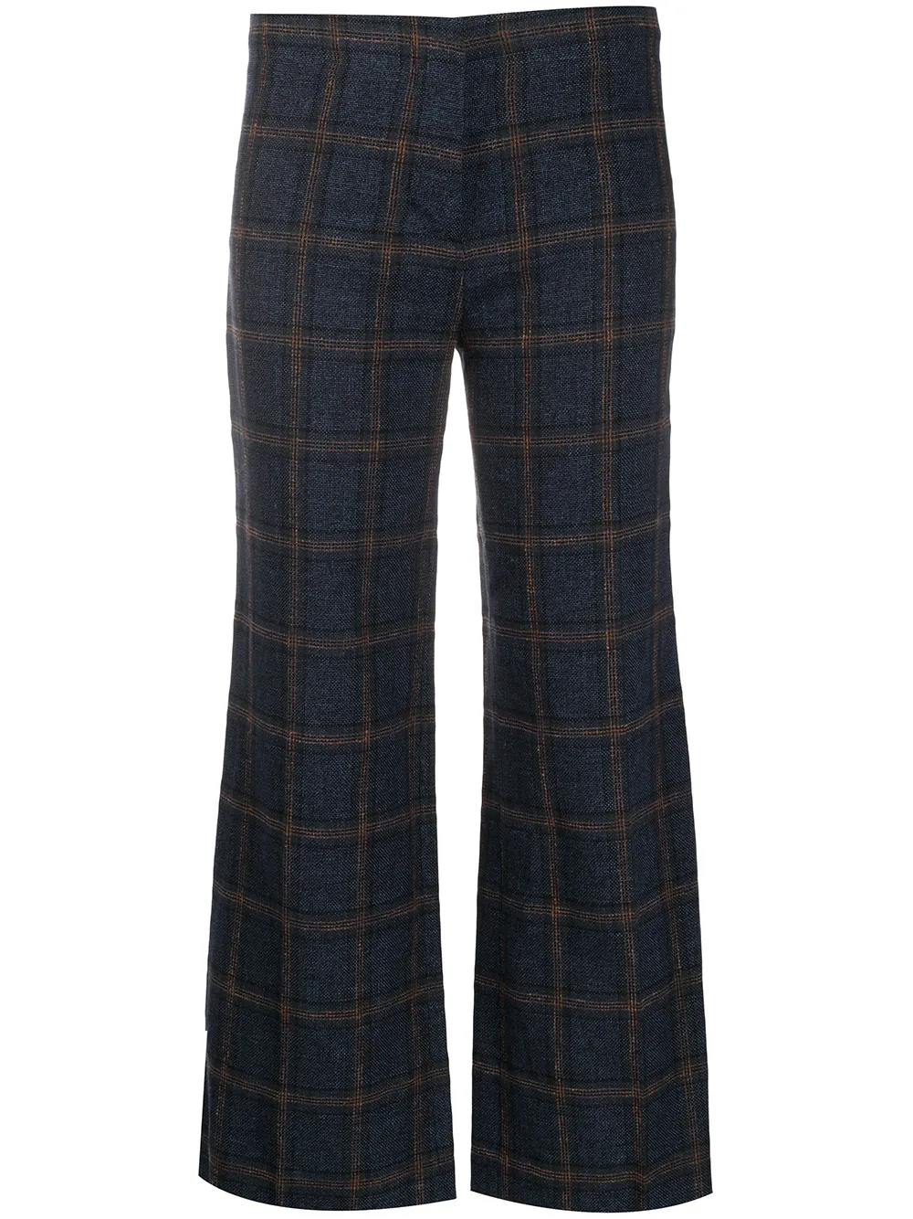 patterned flared trousers