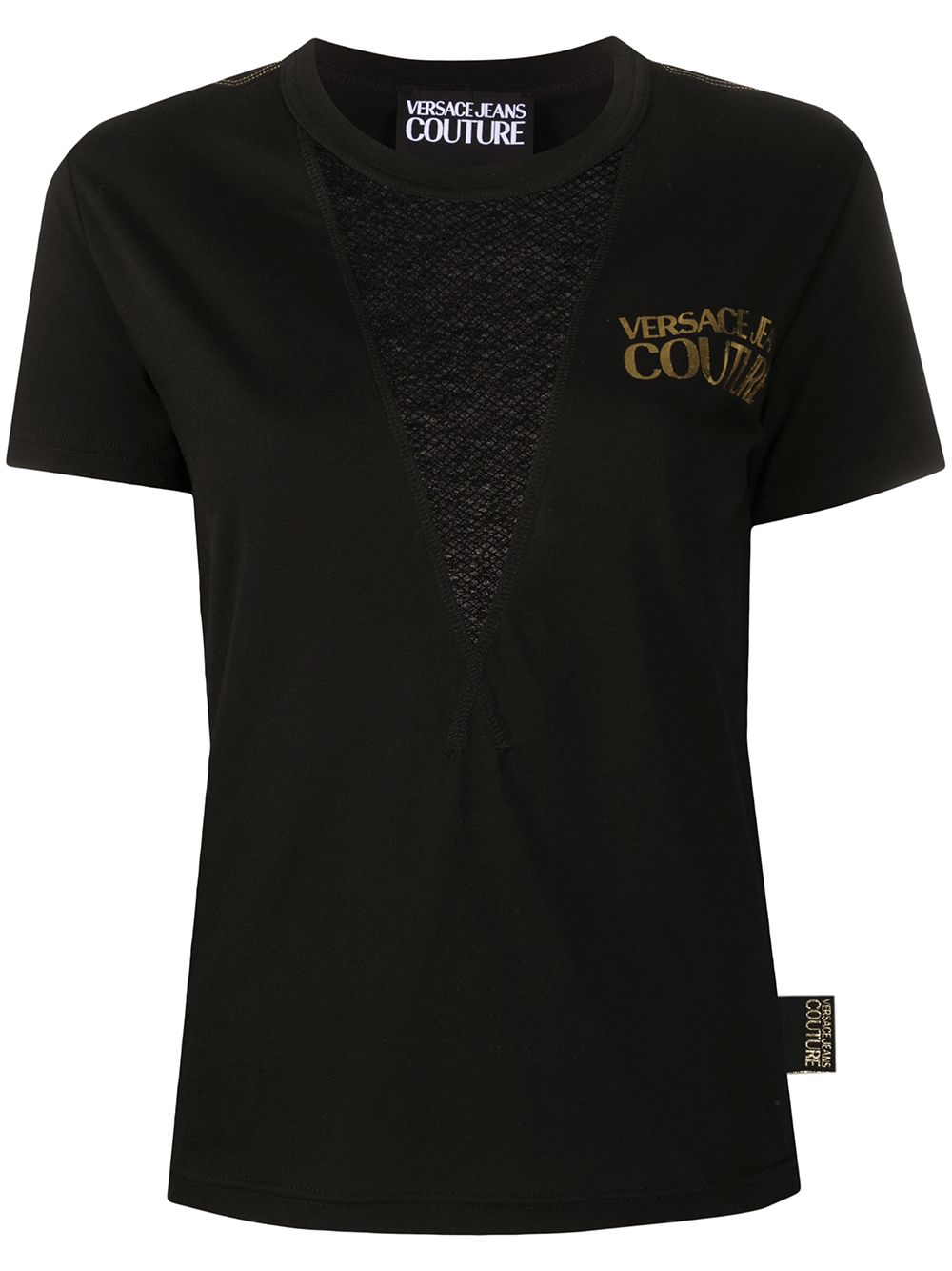 Versace Jeans Couture Sheer Panel T-shirt In Black