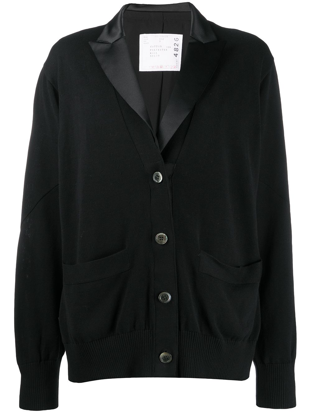 Sacai Relaxed Fit Knitted Blazer In Black